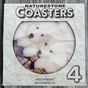 Naturestone Coasters Absorbent (Set of 4) Puppies